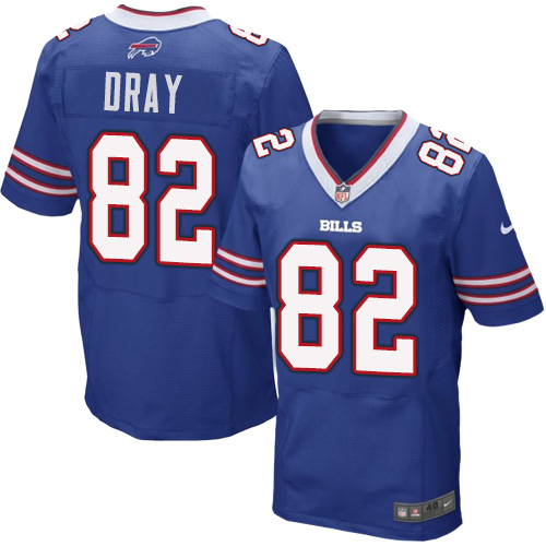 Men's Elite Jim Dray Nike Jersey Royal Blue Home - #82 NFL Buffalo Bills